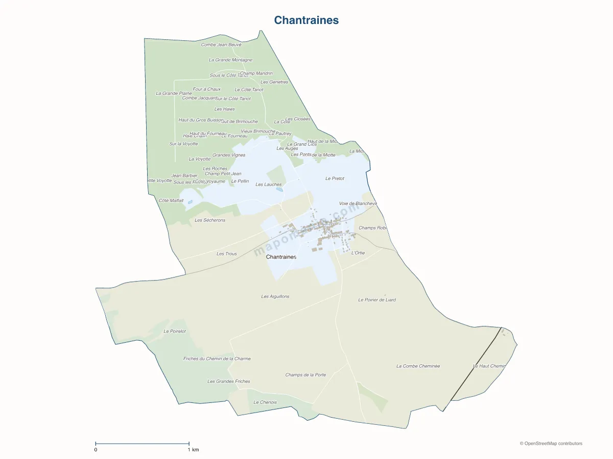 Carte de Chantraines à personnaliser