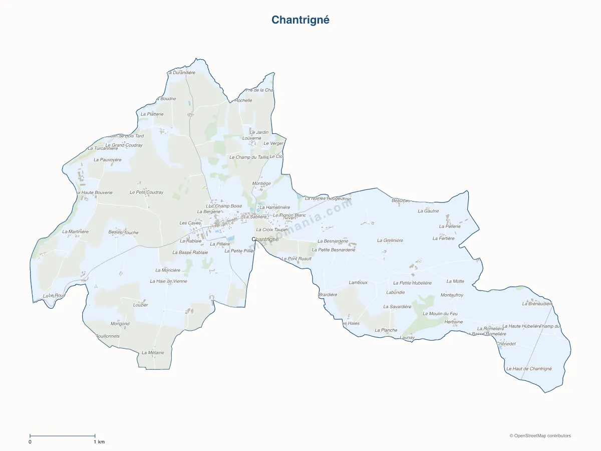 Carte de Chantrigné à personnaliser