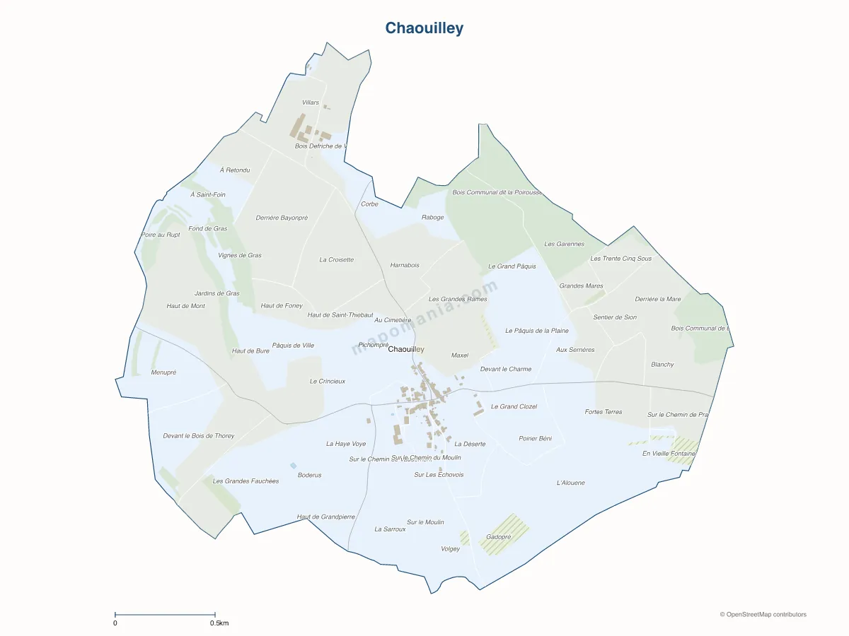Carte de Chaouilley à personnaliser