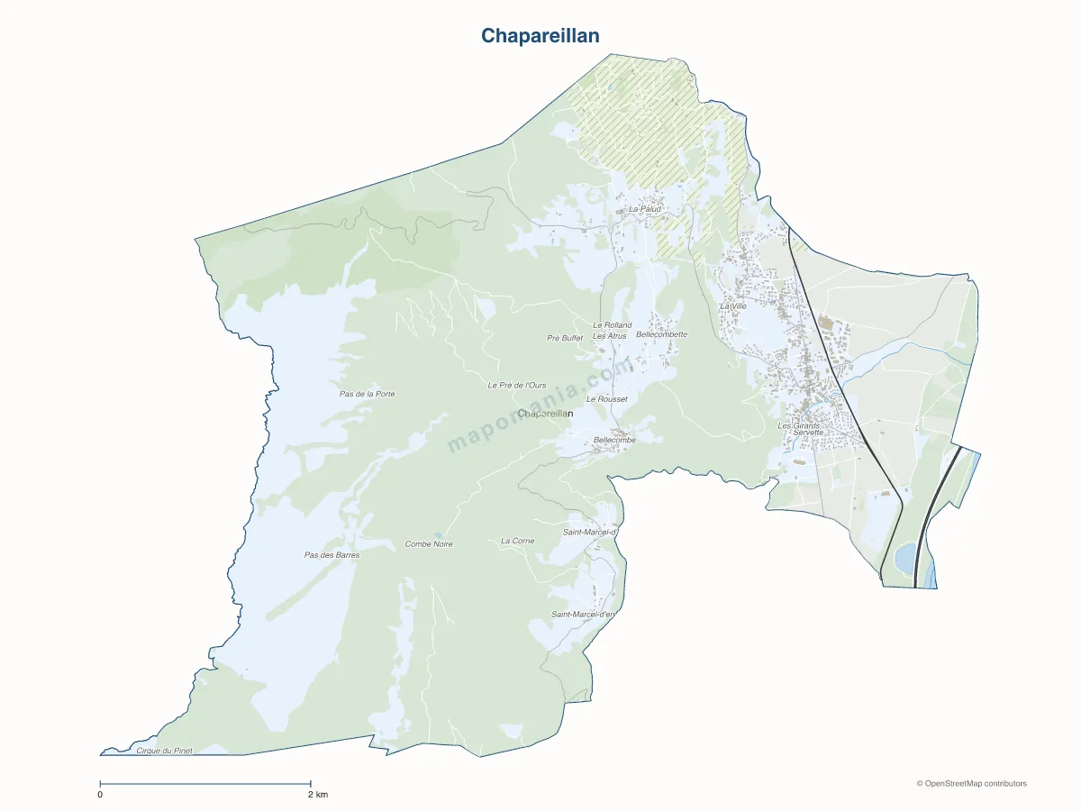 Carte de Chapareillan à personnaliser