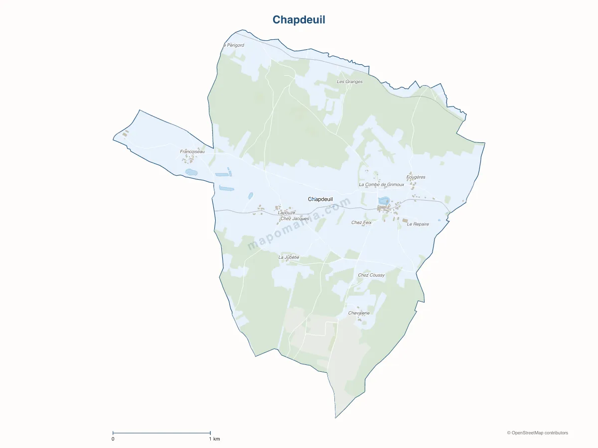 Carte de Chapdeuil à personnaliser