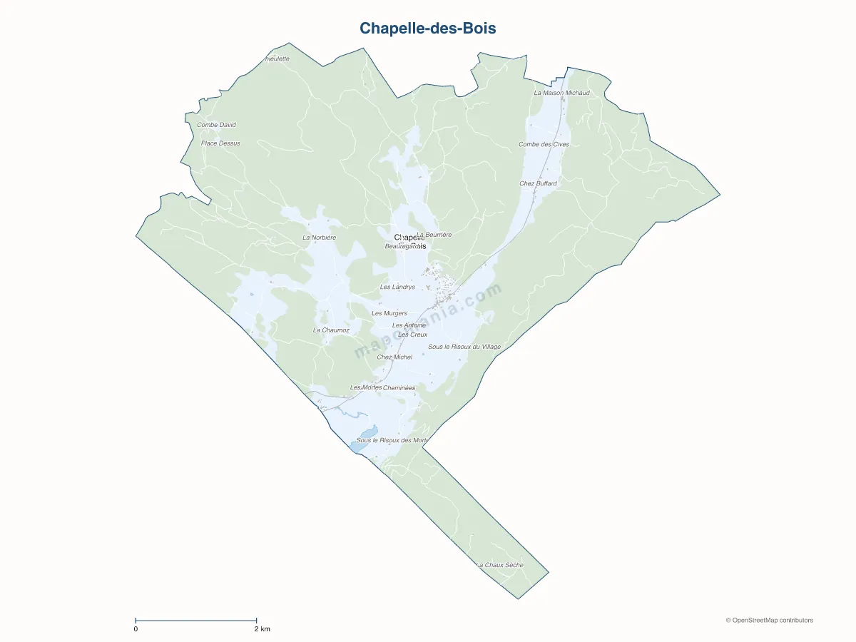 Carte de Chapelle-des-Bois à personnaliser