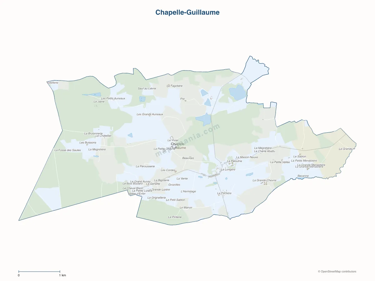 Carte de Chapelle-Guillaume à personnaliser