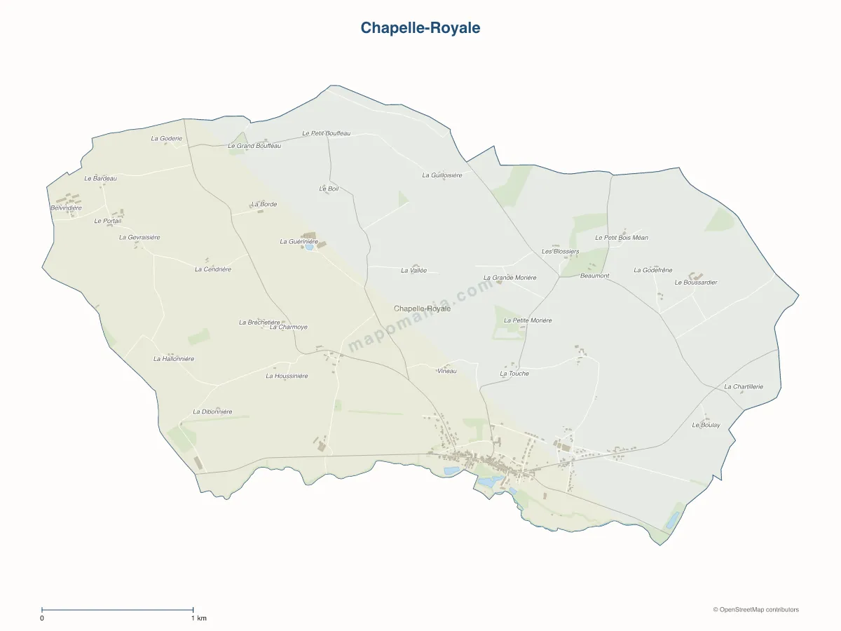 Carte de Chapelle-Royale à personnaliser