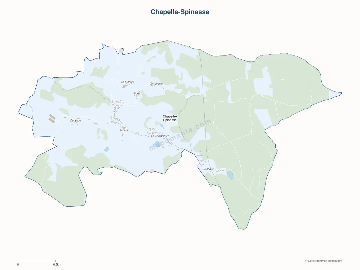 Carte de Chapelle-Spinasse à personnaliser