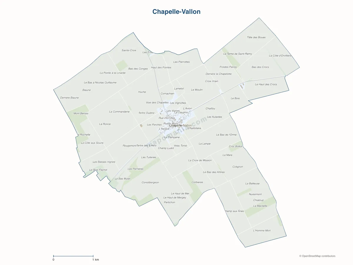 Carte de Chapelle-Vallon à personnaliser