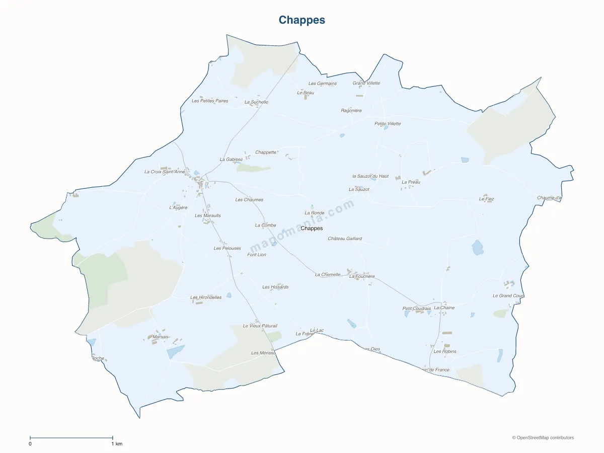 Carte de Chappes à personnaliser