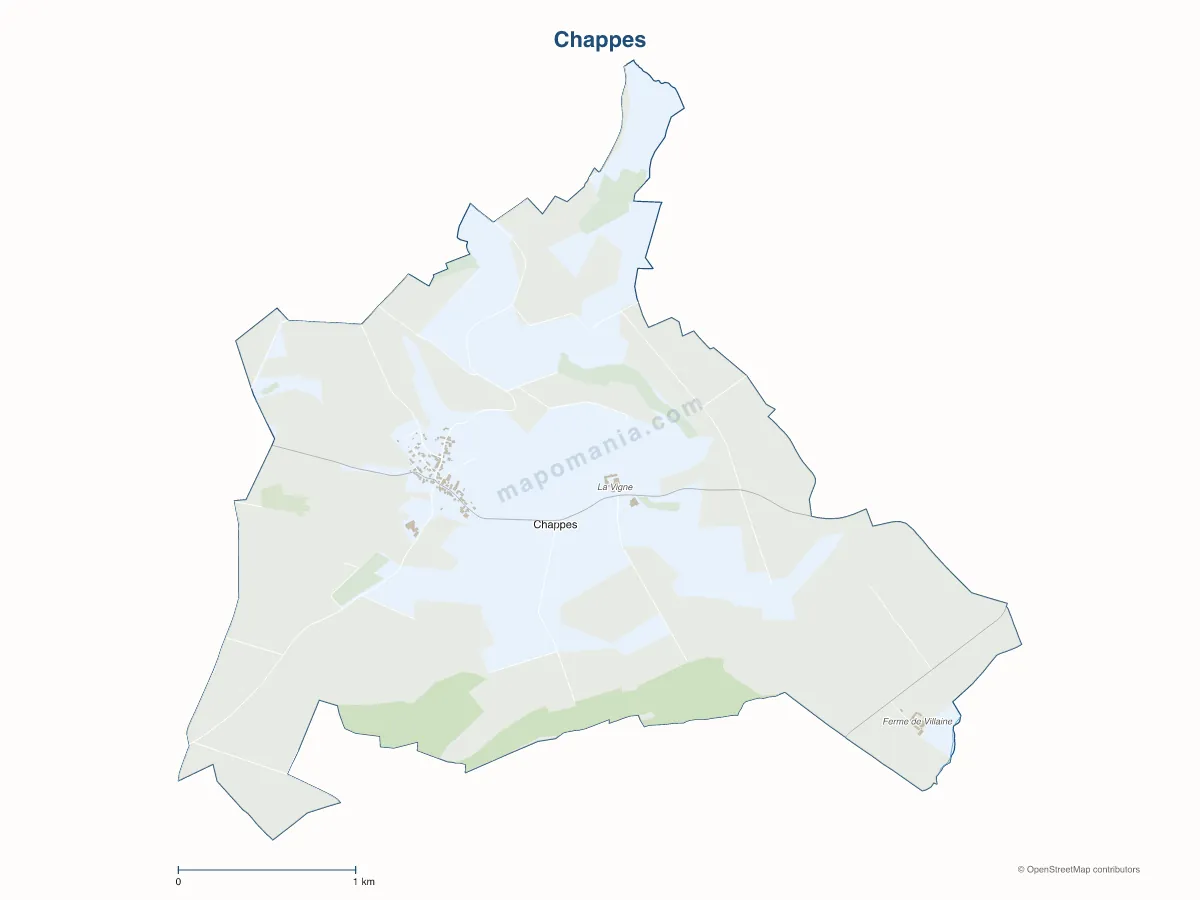 Carte de Chappes à personnaliser