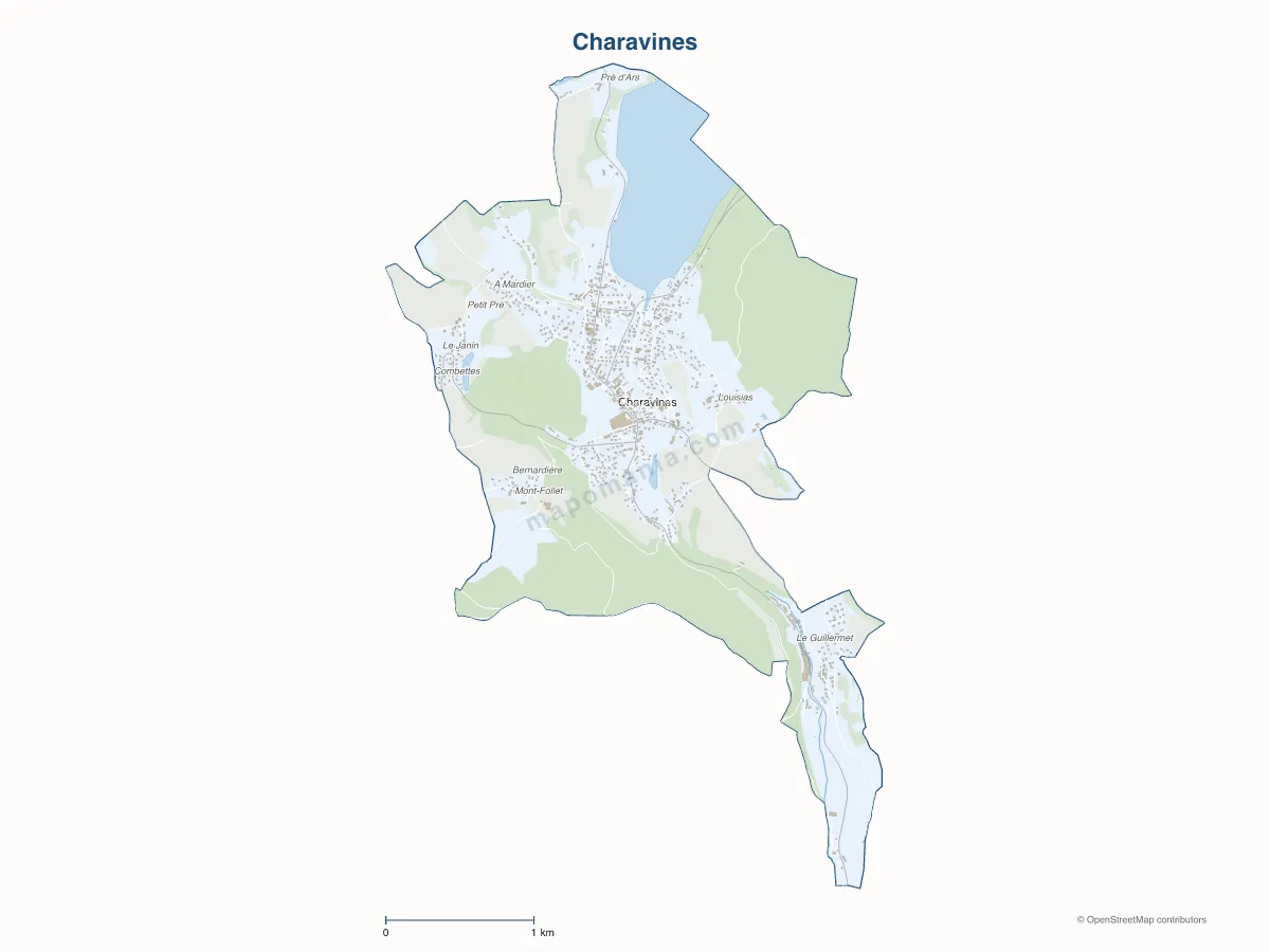 Carte de Charavines à personnaliser