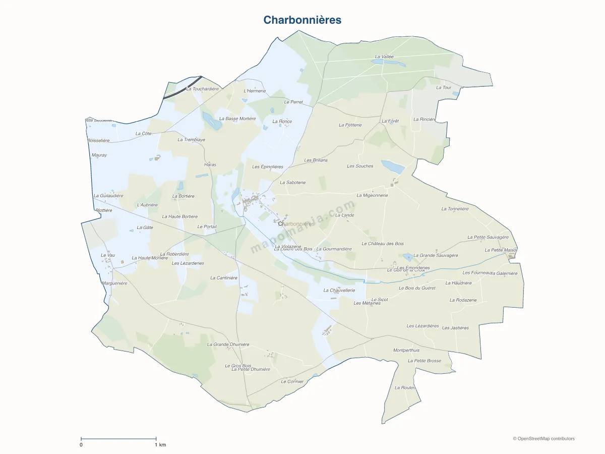 Carte de Charbonnières à personnaliser