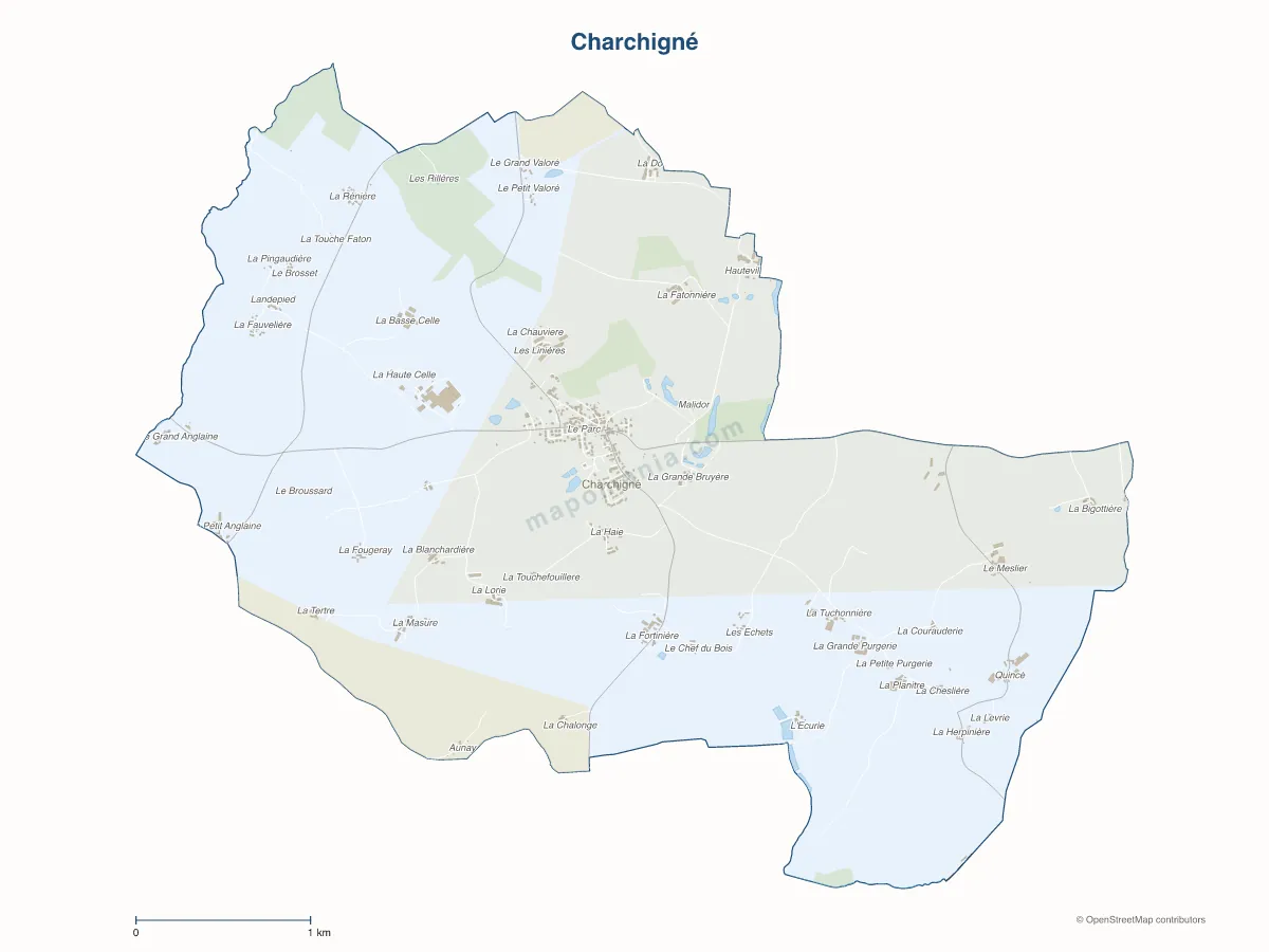 Carte de Charchigné à personnaliser