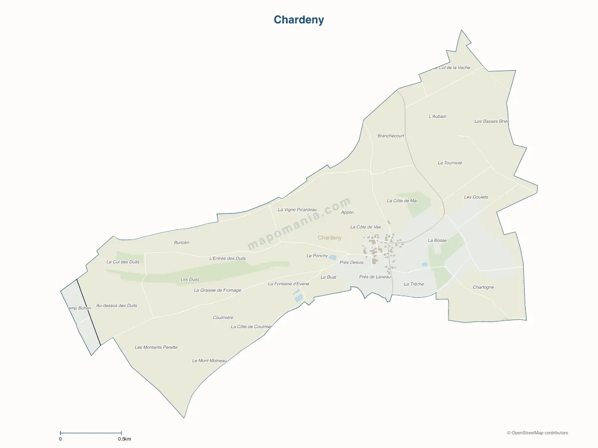 Carte de Chardeny à personnaliser