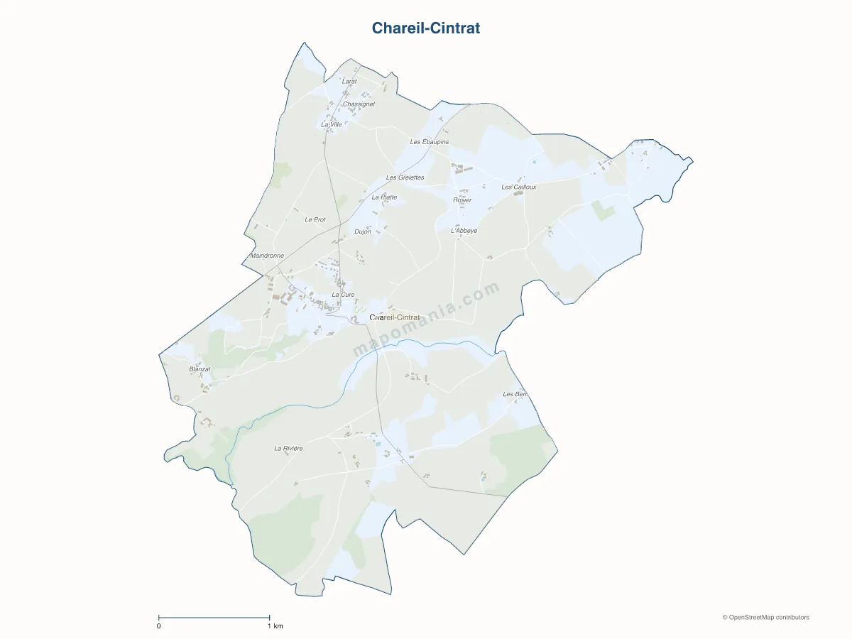 Carte de Chareil-Cintrat à personnaliser