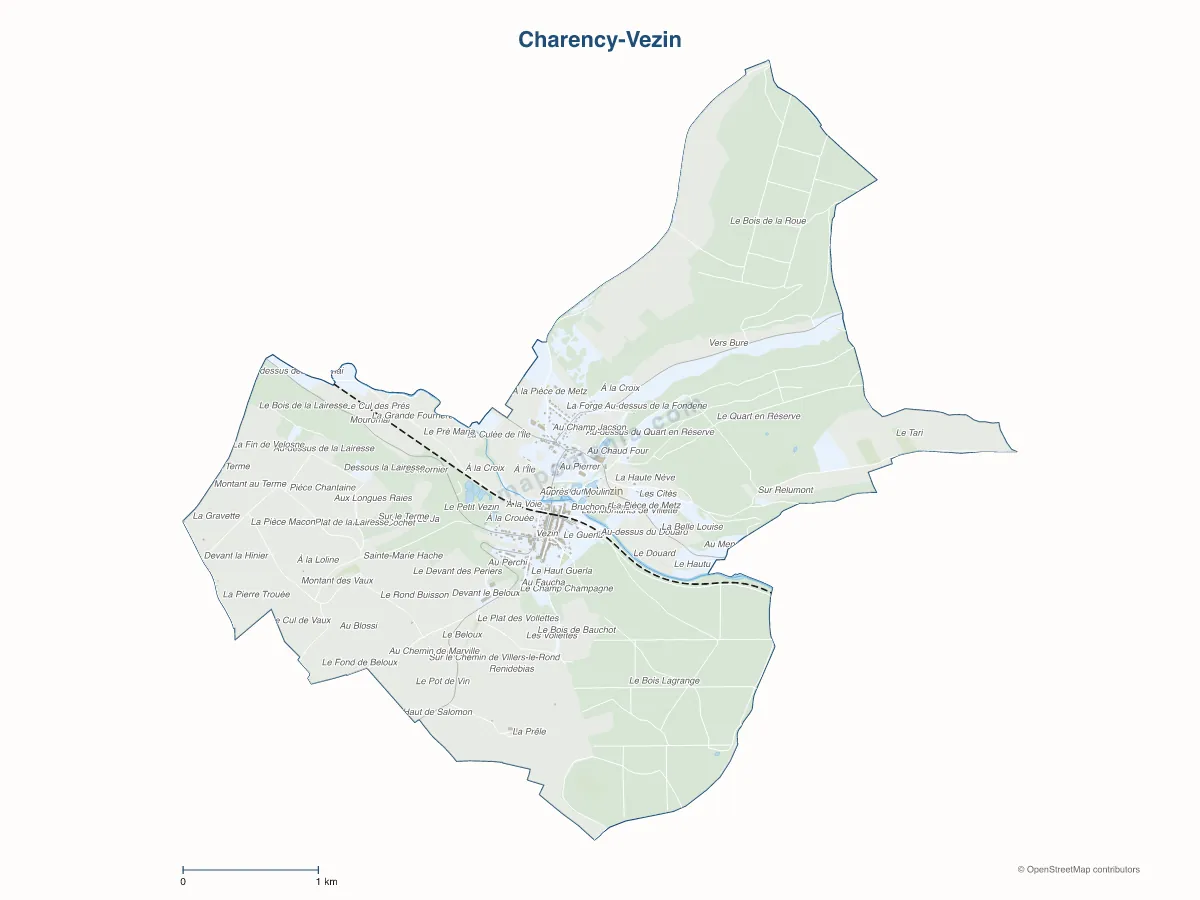 Carte de Charency-Vezin à personnaliser