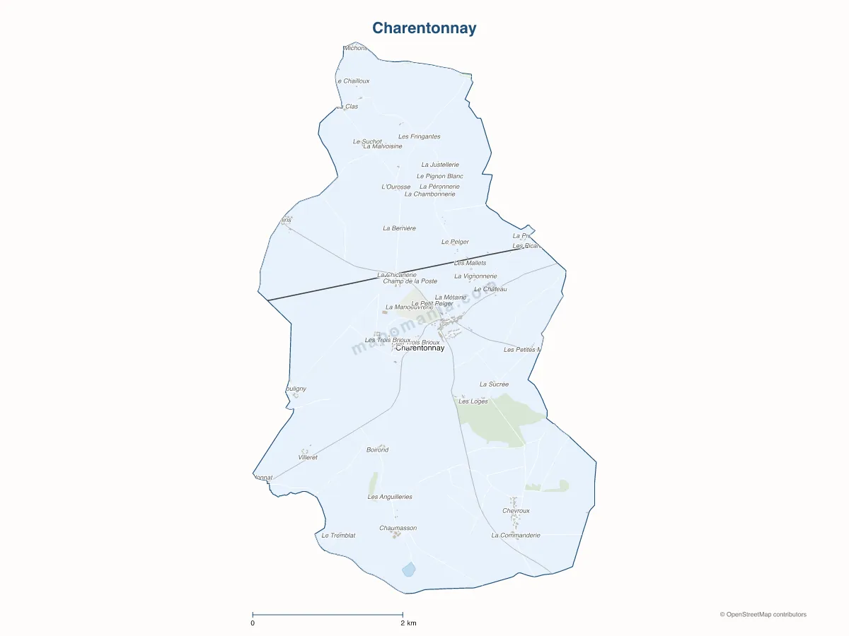 Carte de Charentonnay à personnaliser
