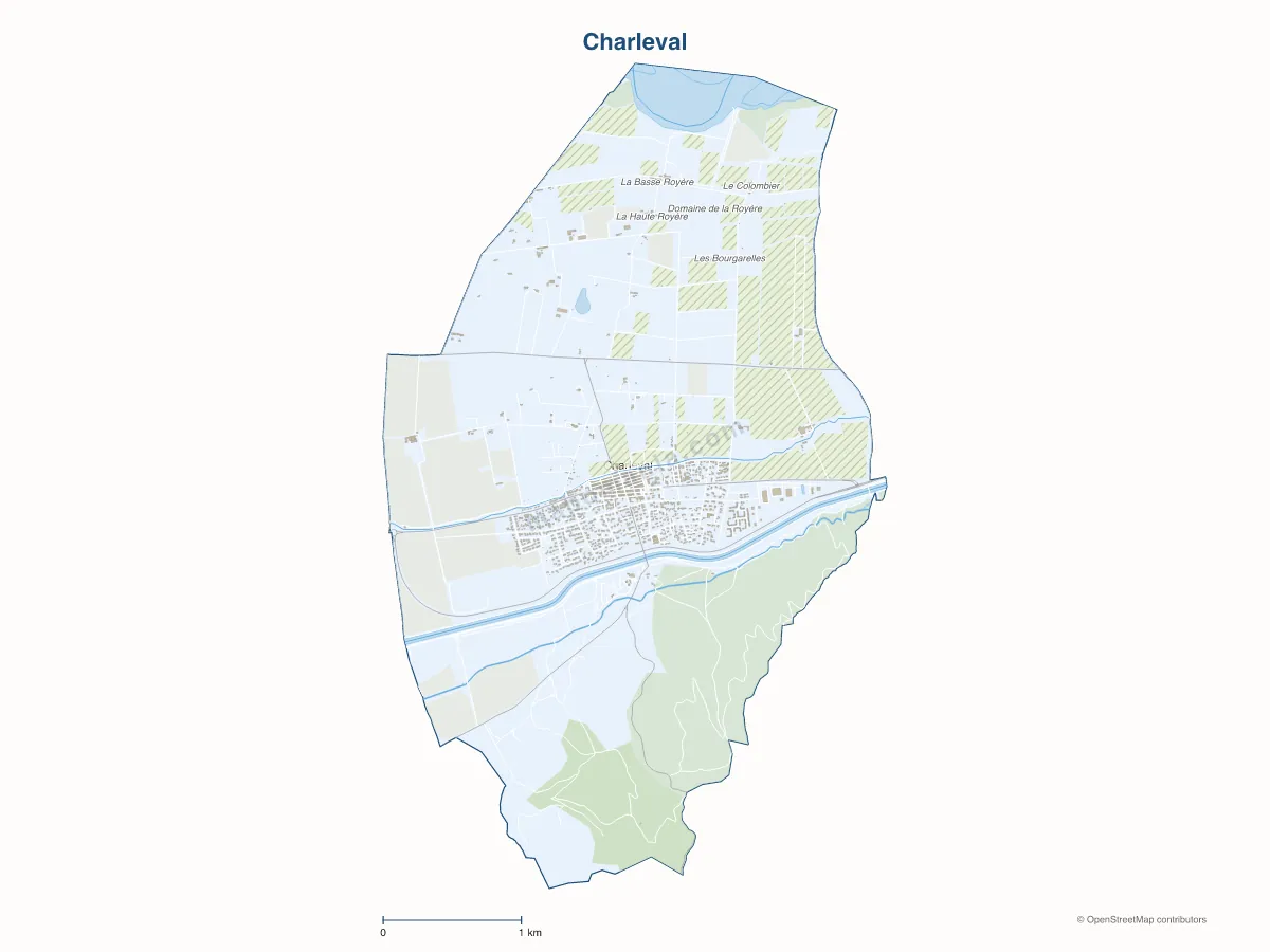 Carte de Charleval à personnaliser