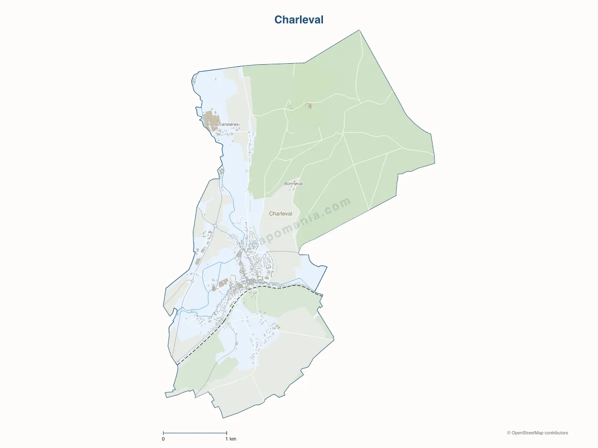 Carte de Charleval à personnaliser