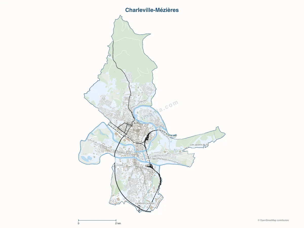 Carte de Charleville-Mézières à personnaliser