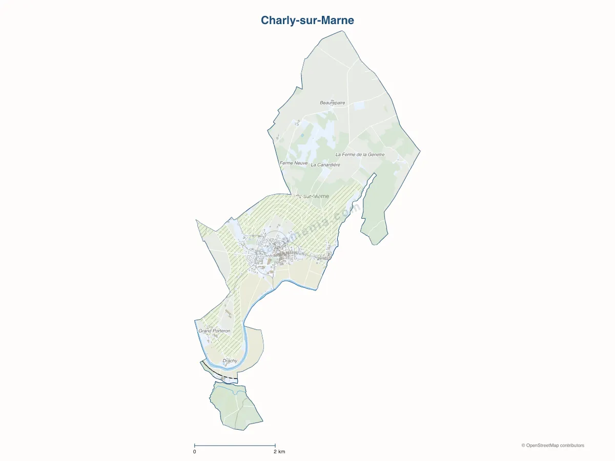 Carte de Charly-sur-Marne à personnaliser