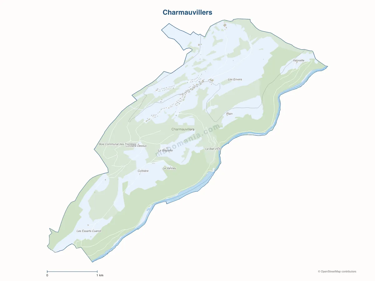 Carte de Charmauvillers à personnaliser