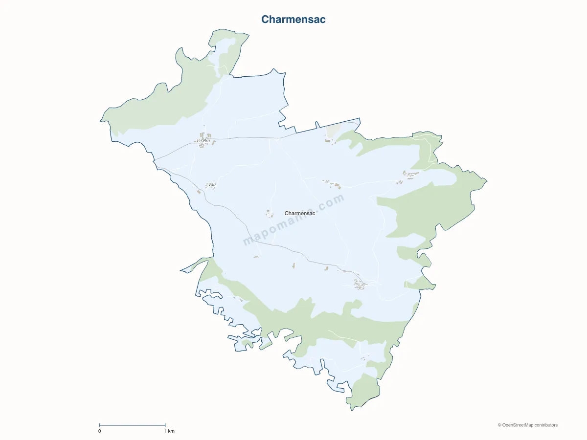 Carte de Charmensac à personnaliser