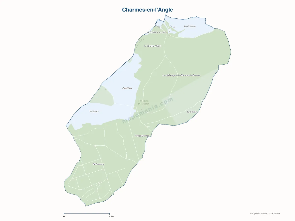 Carte de Charmes-en-l'Angle à personnaliser