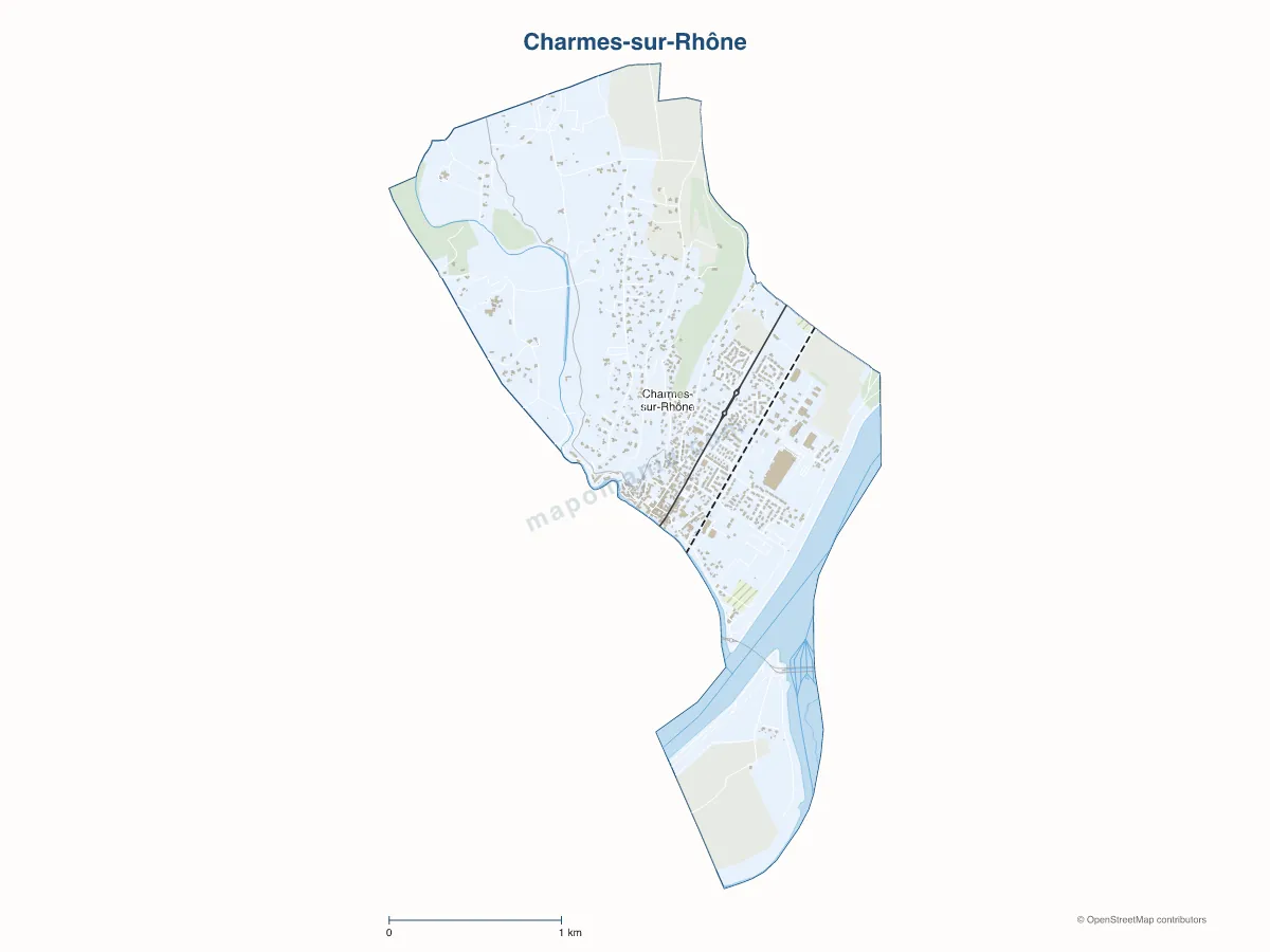 Carte de Charmes-sur-Rhône à personnaliser