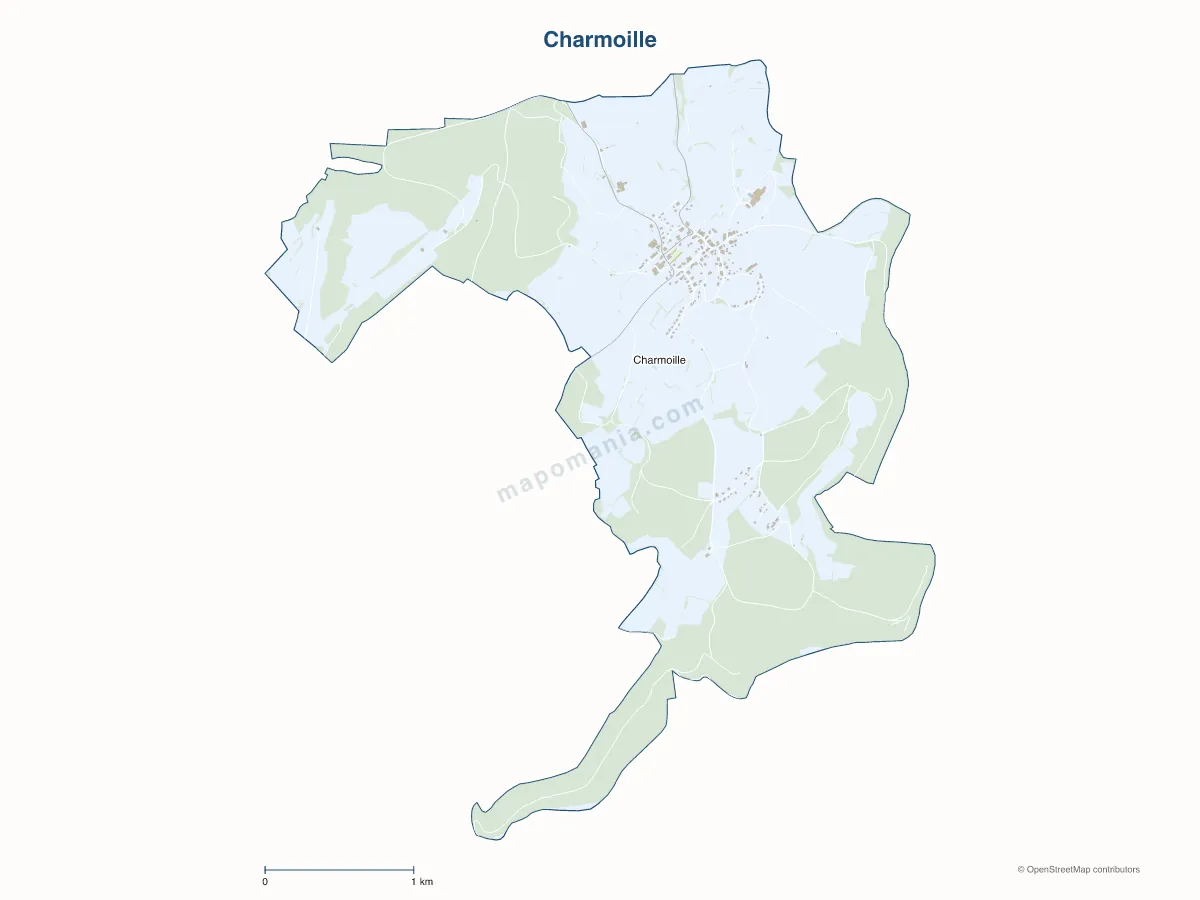 Carte de Charmoille à personnaliser