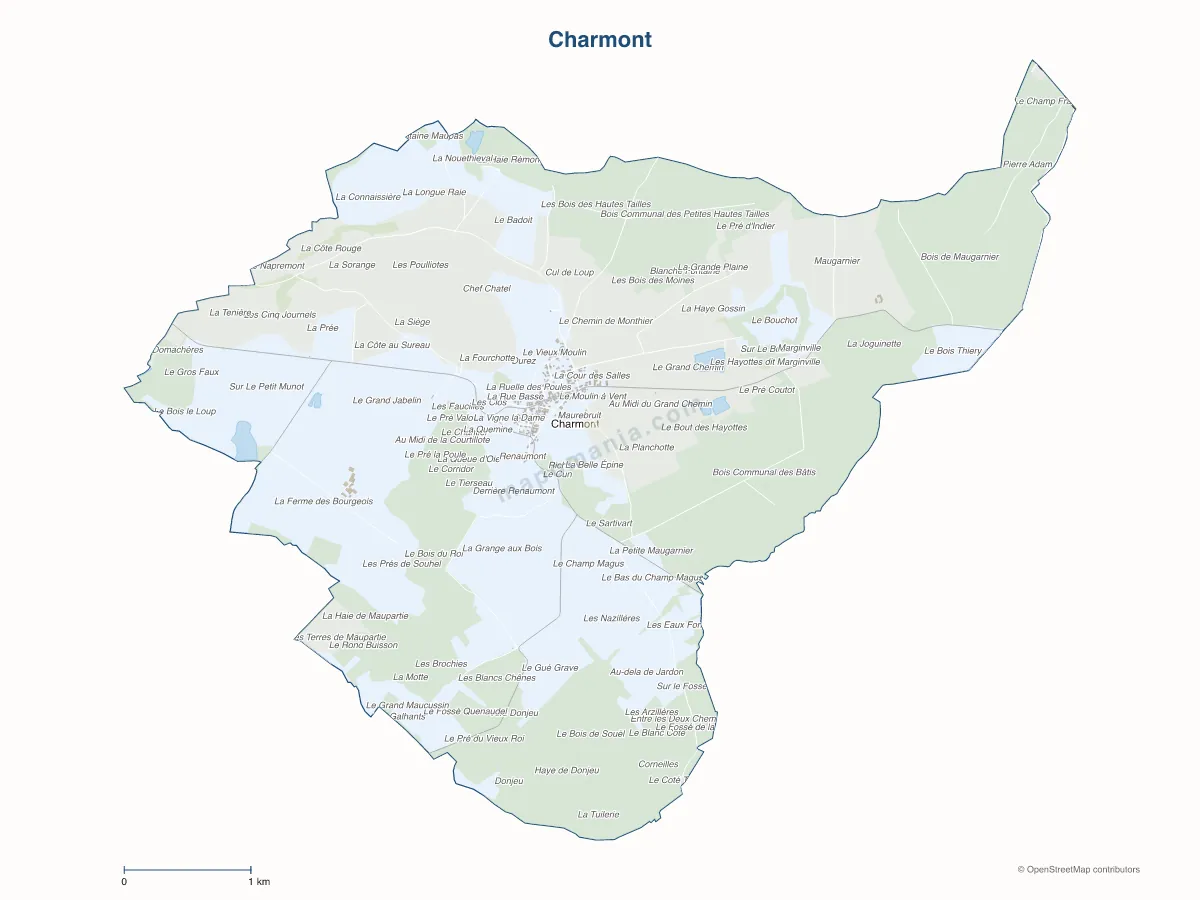 Carte de Charmont à personnaliser