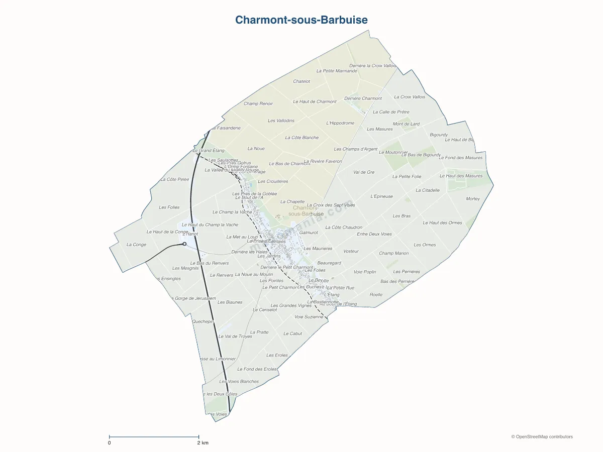 Carte de Charmont-sous-Barbuise à personnaliser