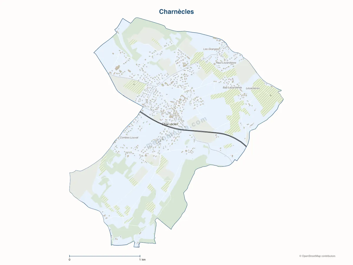 Carte de Charnècles à personnaliser