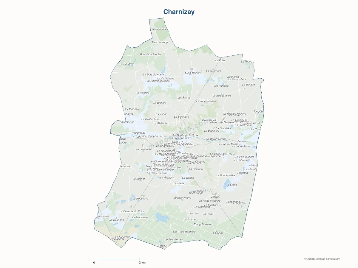 Carte de Charnizay à personnaliser