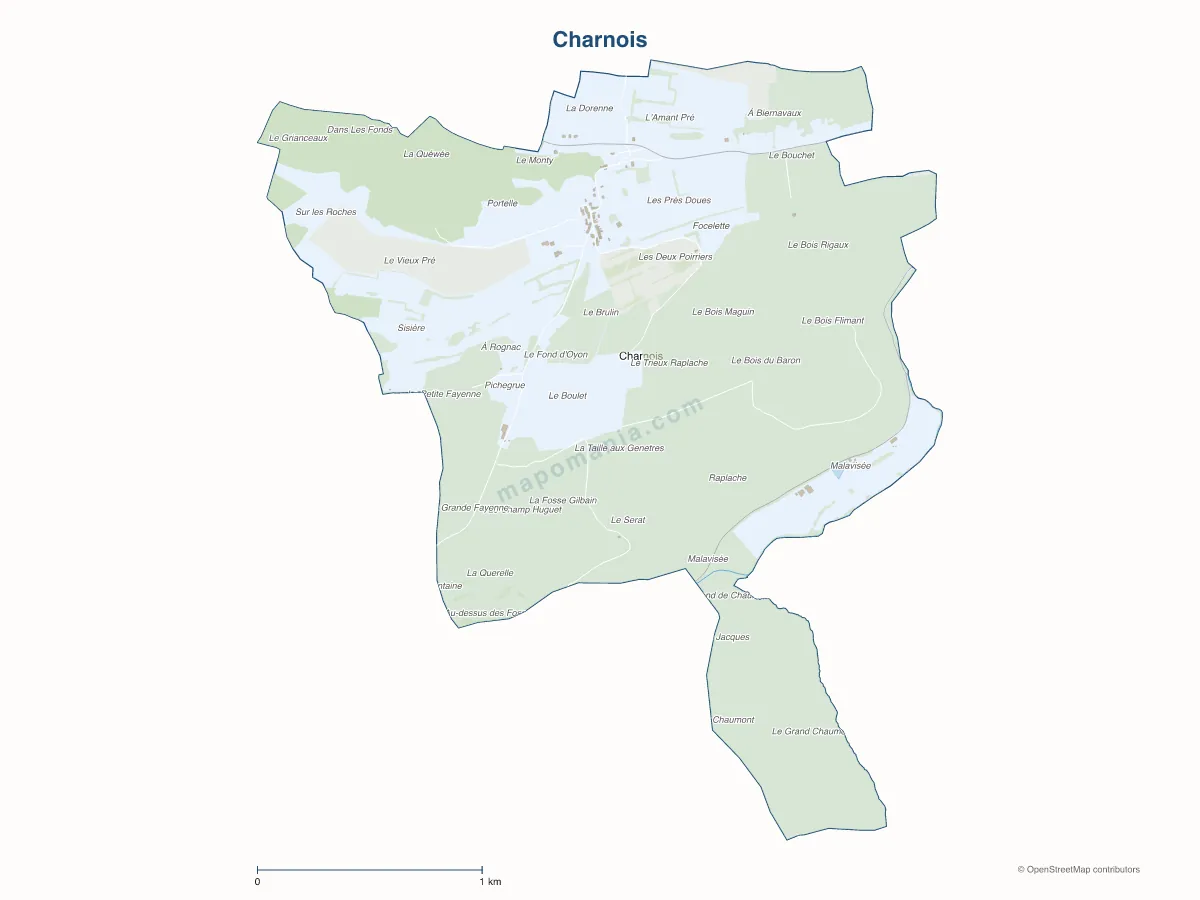 Carte de Charnois à personnaliser