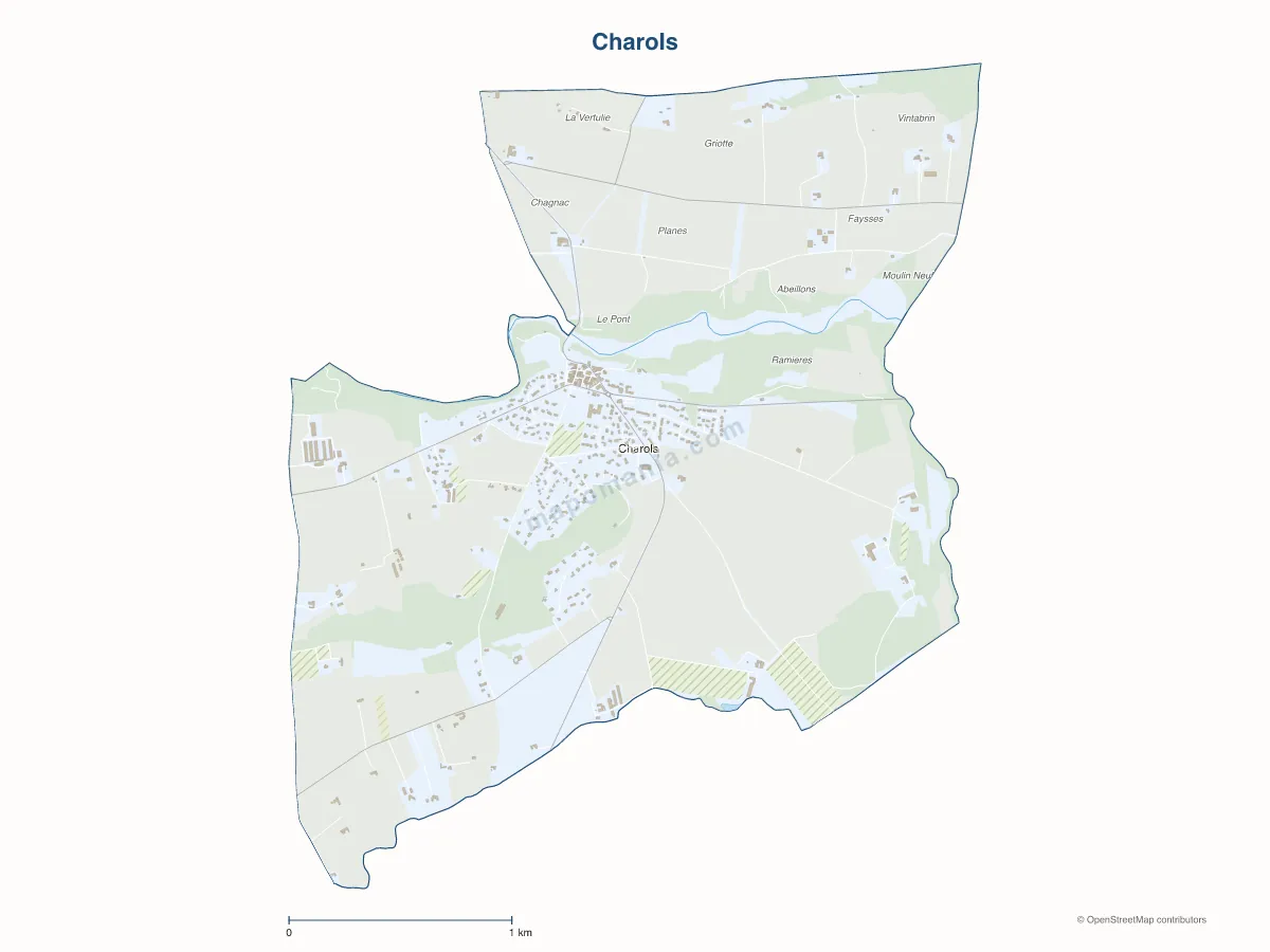 Carte de Charols à personnaliser