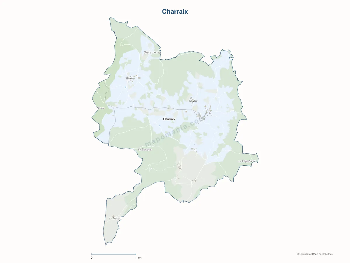 Carte de Charraix à personnaliser