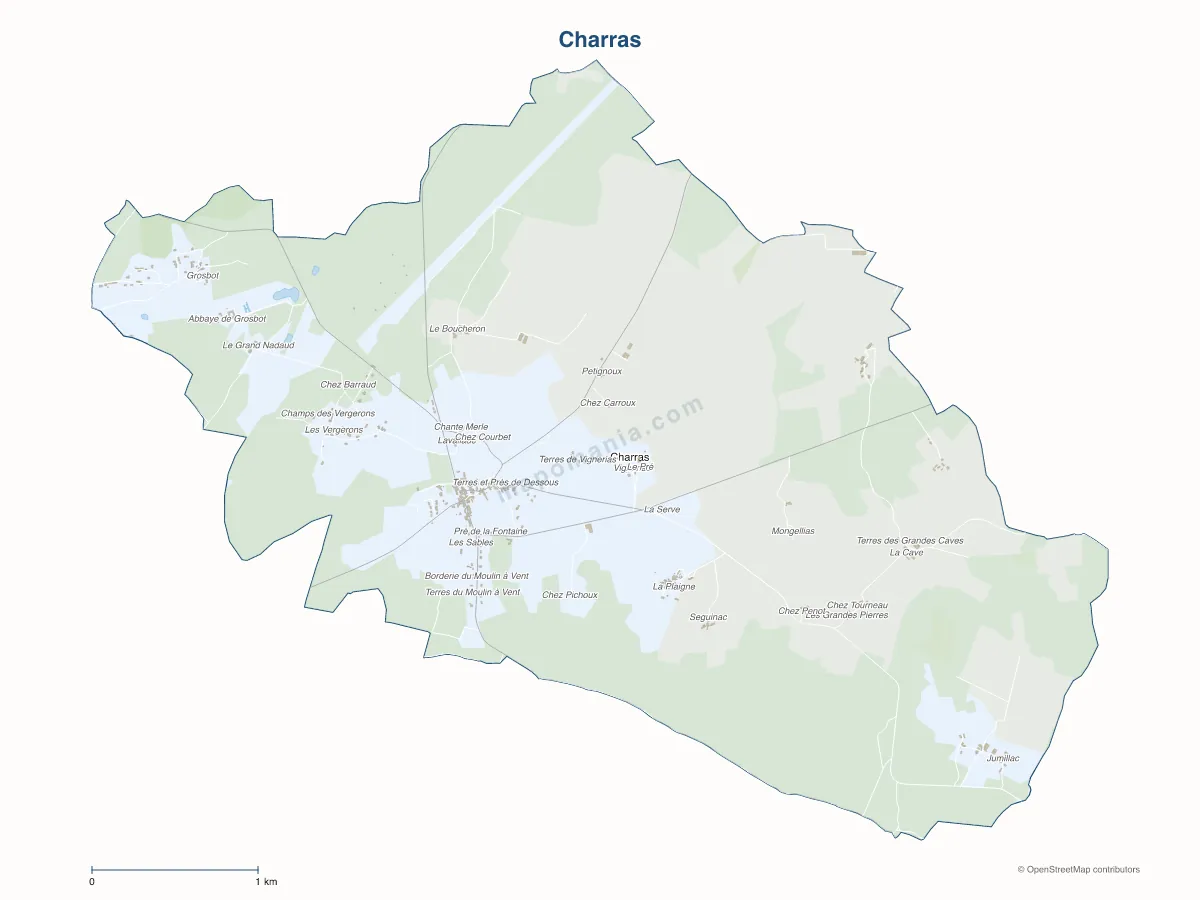 Carte de Charras à personnaliser