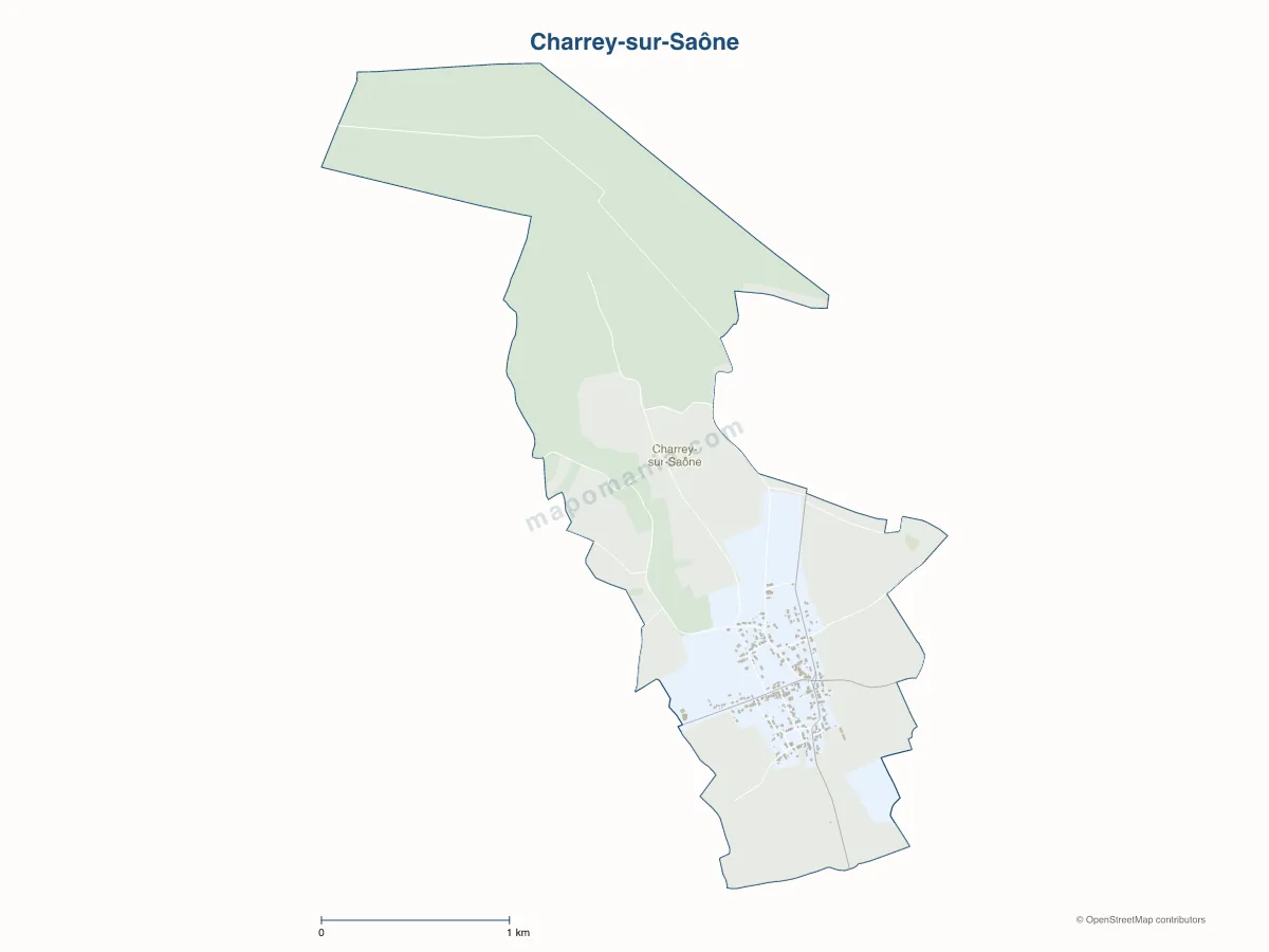 Carte de Charrey-sur-Saône à personnaliser