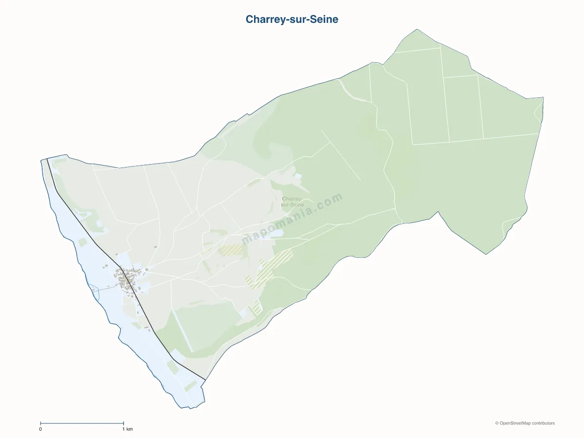 Carte de Charrey-sur-Seine à personnaliser