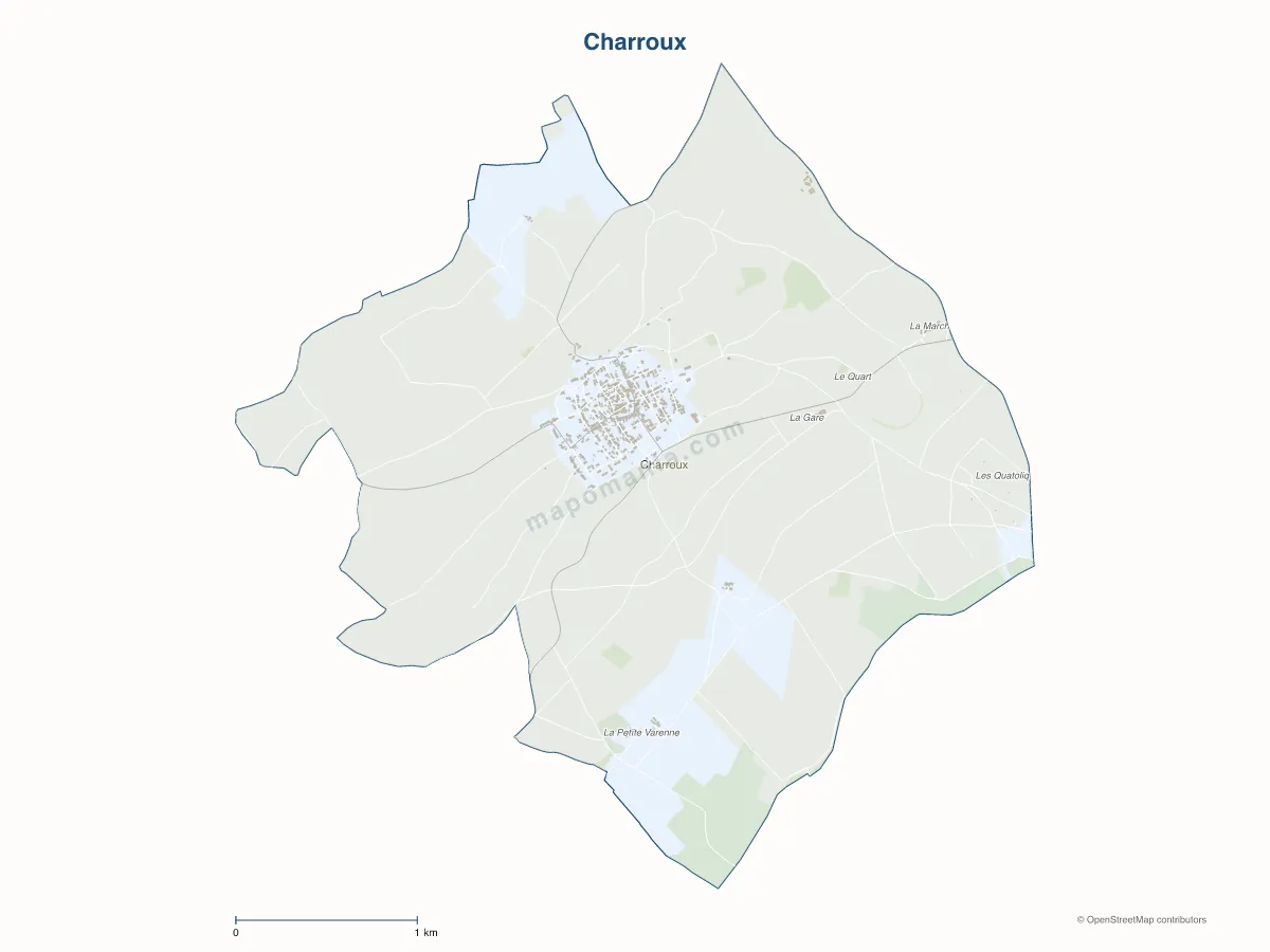 Carte de Charroux à personnaliser