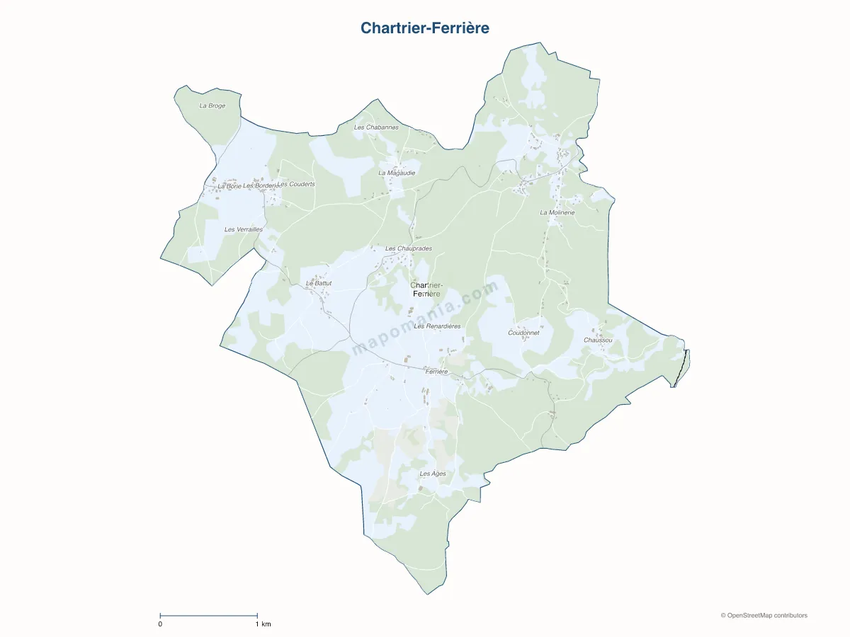 Carte de Chartrier-Ferrière à personnaliser