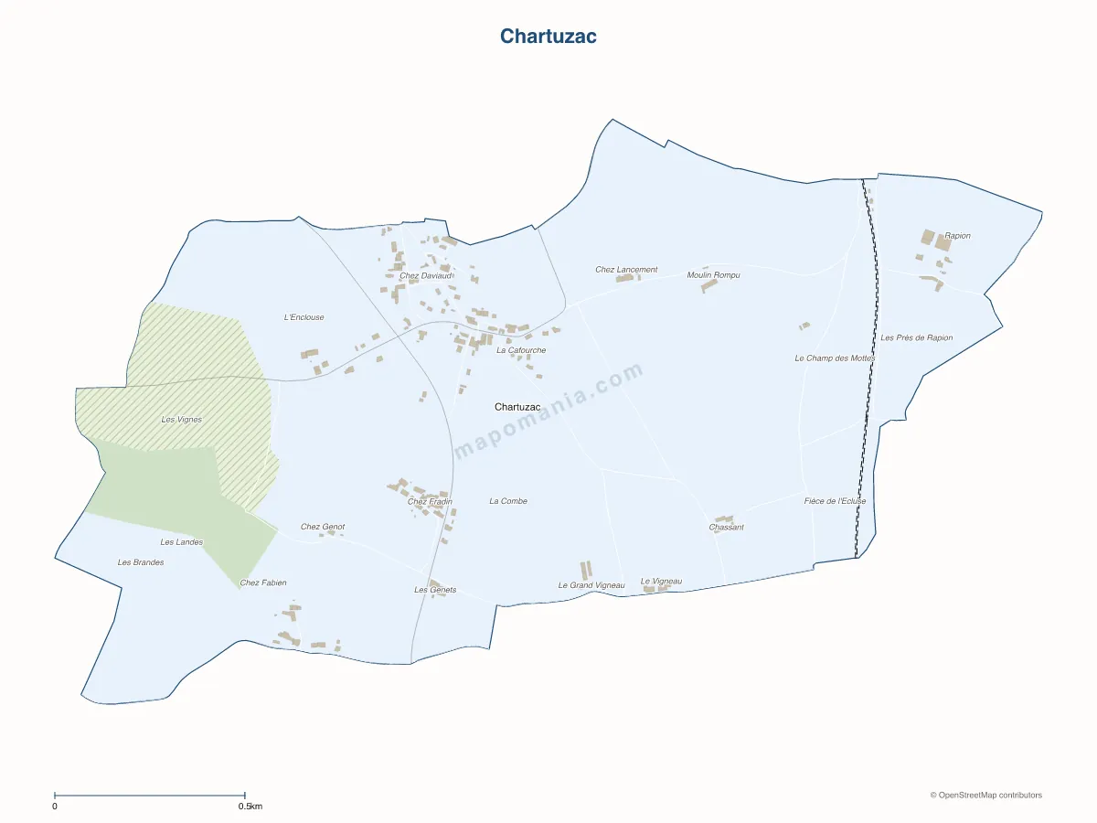 Carte de Chartuzac à personnaliser