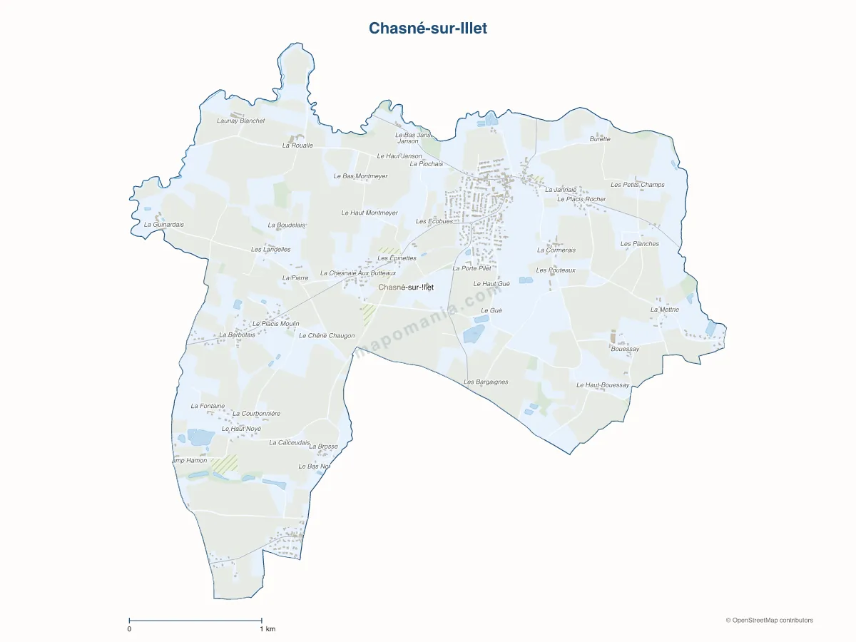 Carte de Chasné-sur-Illet à personnaliser