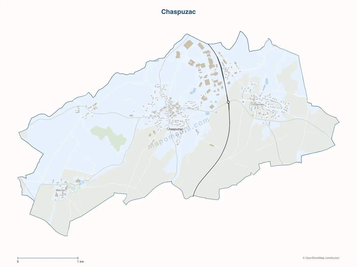 Carte de Chaspuzac à personnaliser
