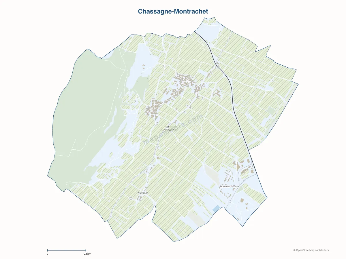 Carte de Chassagne-Montrachet à personnaliser