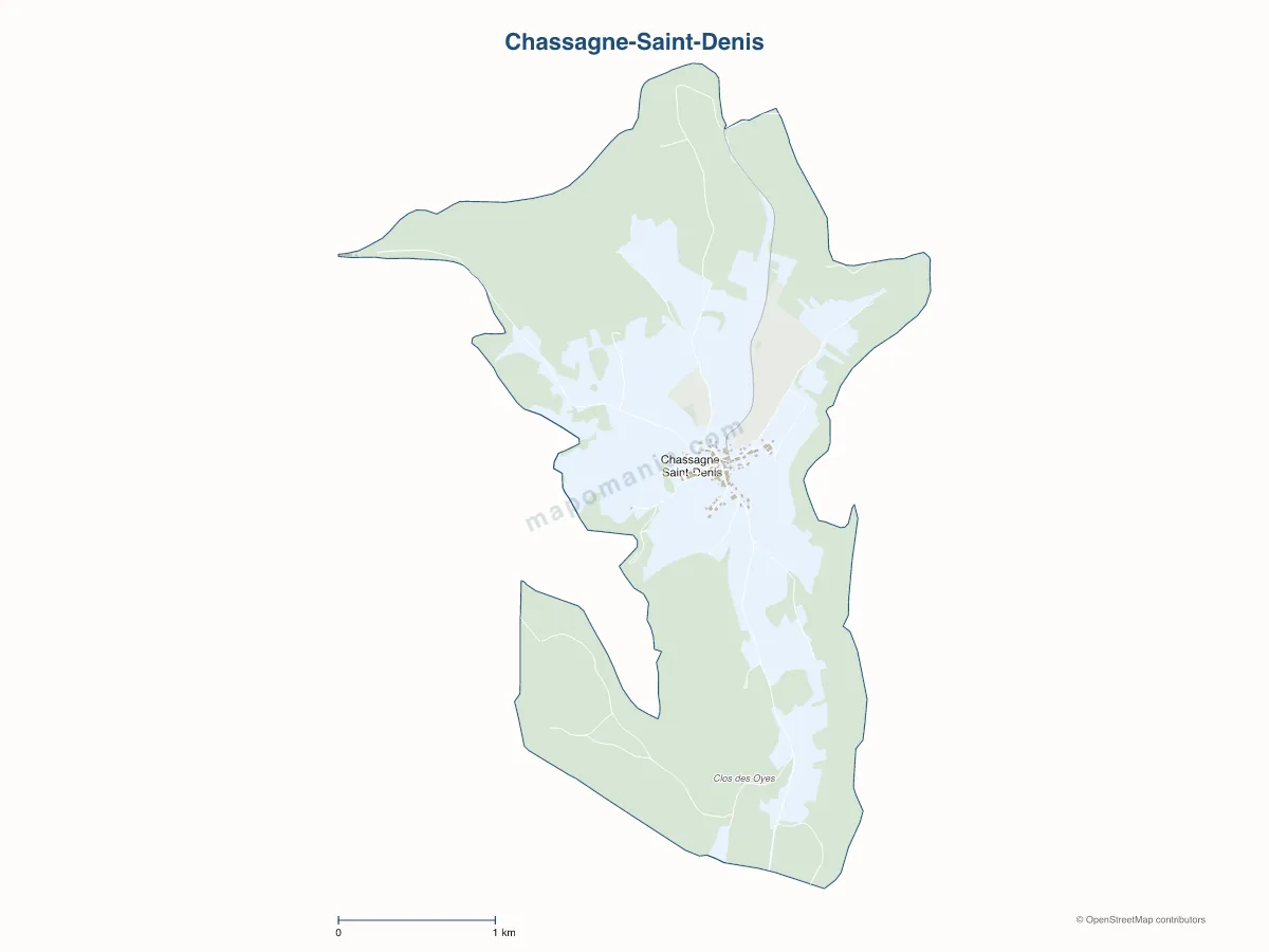 Carte de Chassagne-Saint-Denis à personnaliser
