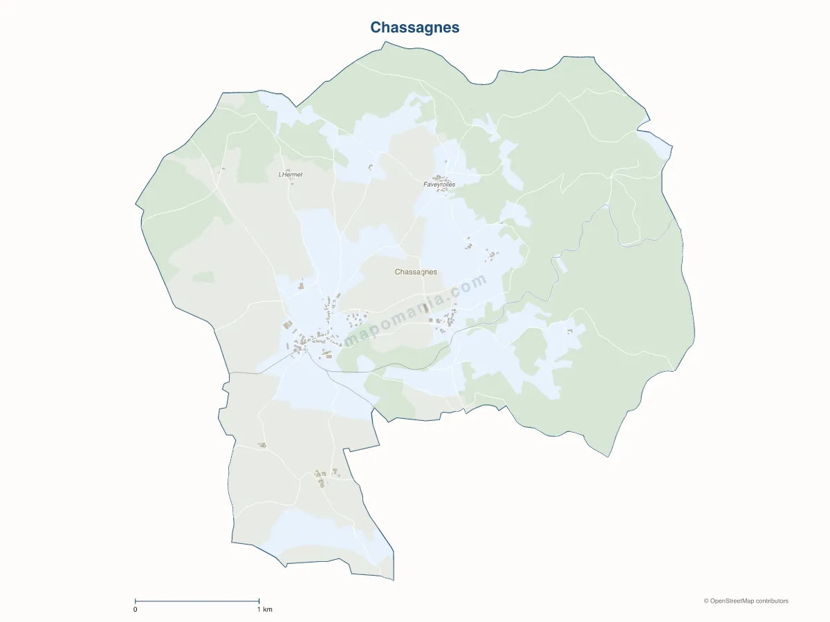 Carte de Chassagnes à personnaliser