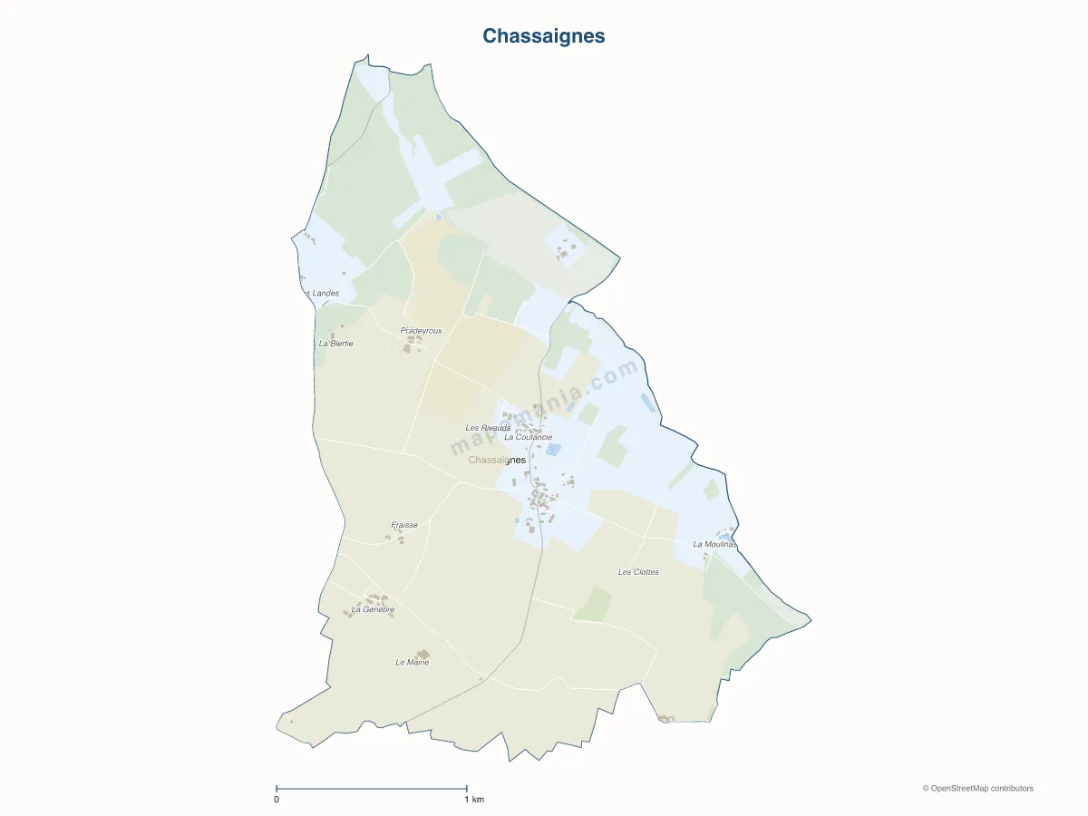 Carte de Chassaignes à personnaliser