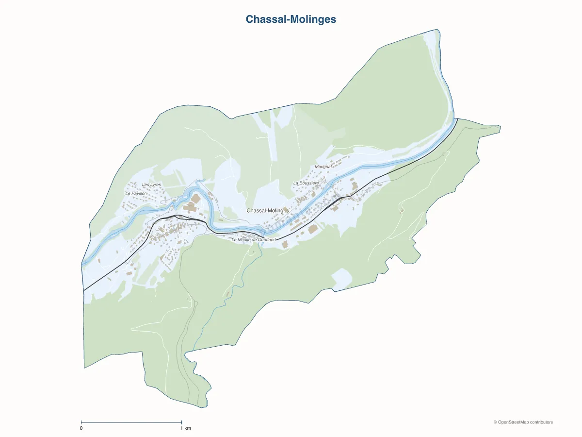 Carte de Chassal-Molinges à personnaliser