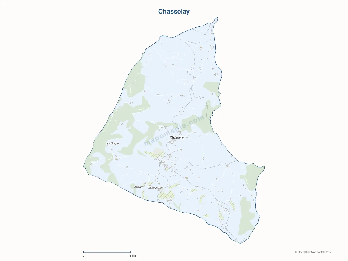 Carte de Chasselay à personnaliser
