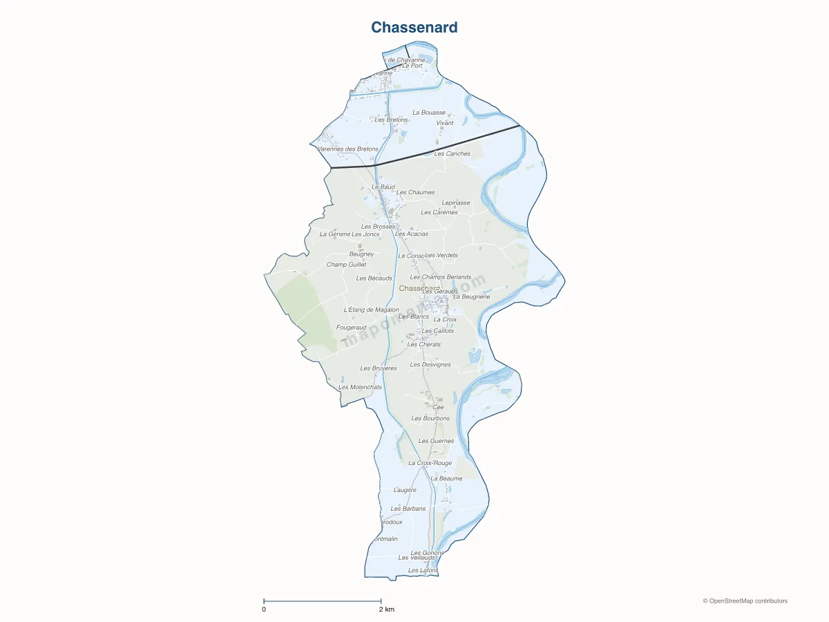 Carte de Chassenard à personnaliser